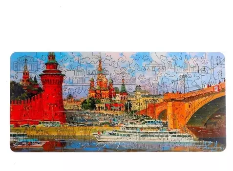 Фигурный деревянный пазл «Москва», 106 деталей