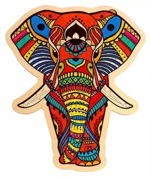 Фигурный пазл в рамке «Индийский слон»