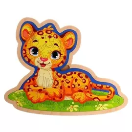 Фигурный пазл в рамке «Леопард» 35 деталей