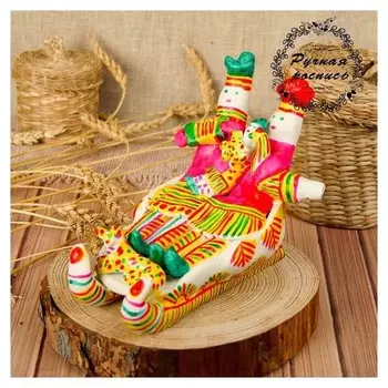 Филимоновская игрушка «Парочка на санях»