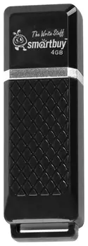 Флеш-диск 4 GB, Smartbuy Quartz, USB 2.0, черный, Sb4gbqz-k