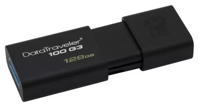 Флеш-память Kingston Datatraveler 100 G3, 128gb, USB 3.0, ч, Dt100g3/128gb