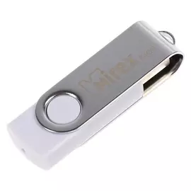 Флешка Mirex Swivel White, 64 Гб, Usb2.0, чт до 25 мб/с, зап до 15 мб/с, белый-серый