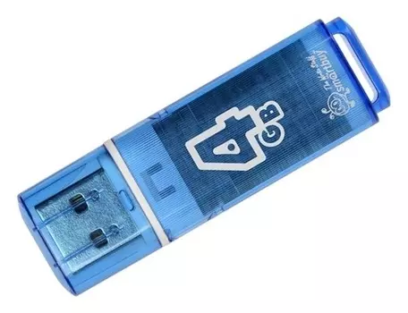 Флешка Smartbuy Glossy, 4 Гб, Usb2.0, чт до 25 мб/с, зап до 15 мб/с, синяя