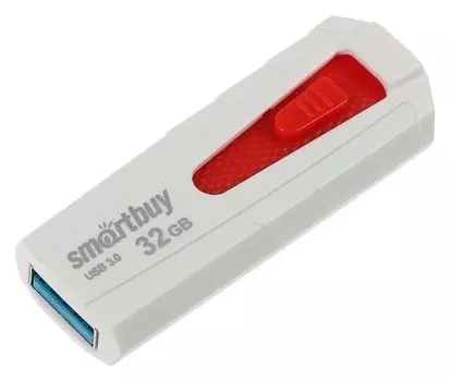 Флешка Smartbuy Iron White/red, 32 Гб, Usb3.0, чт до 140 мб/с, зап до 40 мб/с, бело-красная