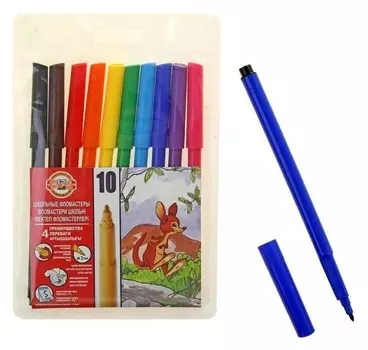 Фломастеры 10 цветов Звери