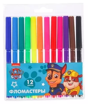 Фломастеры, 12 цветов, Paw Patrol