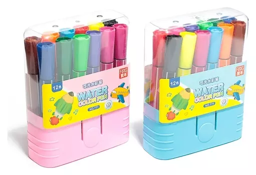 Фломастеры 12 цветов "Полоски"