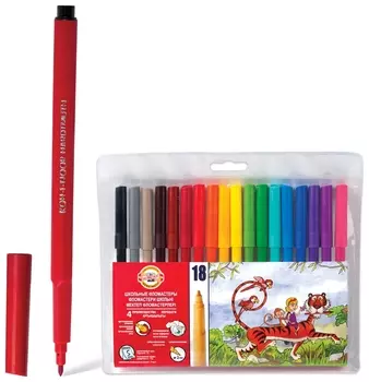 Фломастеры 18 цветов Звери