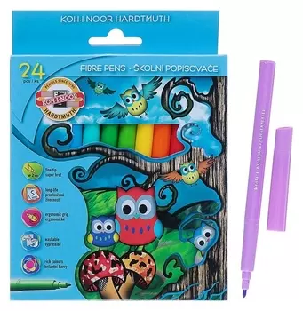 Фломастеры 24 цвета Koh-i-noor 1012/24, картонная упаковка, европодвес
