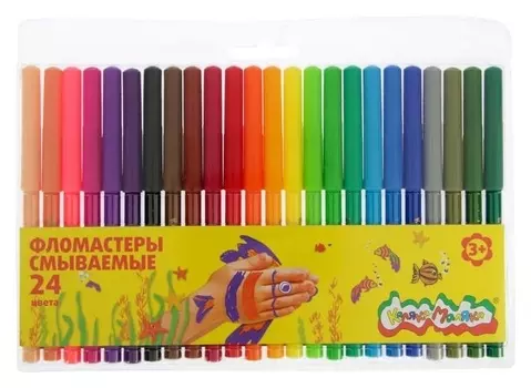 Фломастеры 24 цвета, вентилируемый колпачок