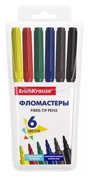 Фломастеры 6 цветов, Erich Krause Basic, вентилируемый колпачок