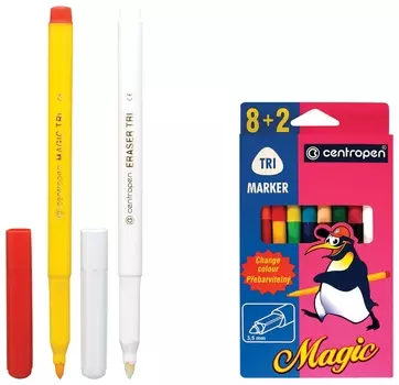 Фломастеры 8 цветов + 2 изменяющих цвет "Magic"