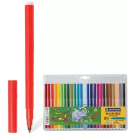 Фломастеры Centropen "Слонята", 24 цвета, смываемые, вентилируемый колпачок, европодвес