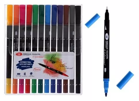 Фломастеры двусторонние «Я - Художник!», 12 цветов
