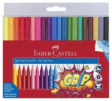 Фломастеры Faber-castell Grip, 20цв., трехгр, 155320