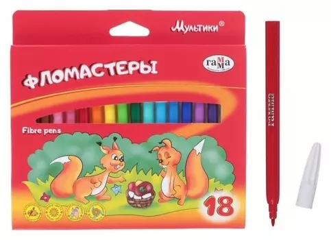 Фломастеры Мультики, 18 цветов
