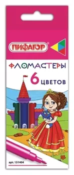 Фломастеры Принцессы 6 цветов вентилируемый колпачок