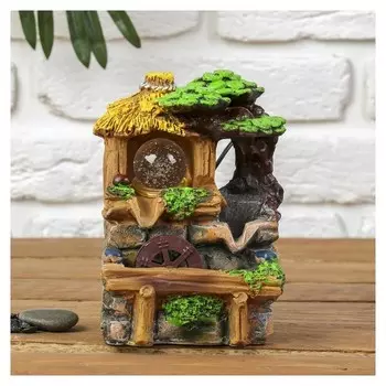 Фонтан "Бунгало в тропиках" 11*13*19,5 см (С подсветкой)