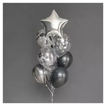 Фонтан из шаров "На стиле", латекс, фольга, 10 шт.