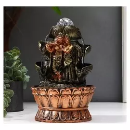 Фонтан настольный от сети, подсветка "Кришна и радха у фонтана" 22,5х15х15 см