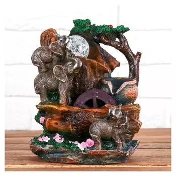 Фонтан "Три слона" 20х23 см (С подсветкой)