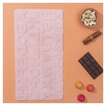 Форма для льда и кондитерских украшений «Английский алфавит», 36 ячеек, 36×19,2×1 см, цвет прозрачный