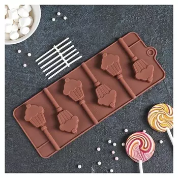 Форма для леденцов и мороженого «Кексик», 6 ячеек