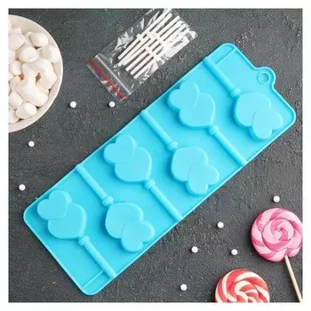 Форма для леденцов и мороженого «Влюблённость», 6 ячеек