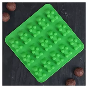 Форма для мармелада «Медвежата», 15 ячеек (4,5×2,5×2 см), 18×2 см