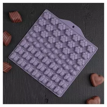 Форма для мармелада «Мяу», 17,5×18 см, 56 ячейки (2×2 см)