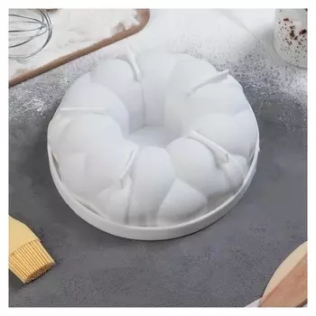 Форма для муссовых десертов и выпечки «Цветочное лакомство», 19,5×5,5 см, цвет белый