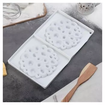 Форма для муссовых десертов и выпечки двойная «Коралл», 30×17,5 см, цвет белый