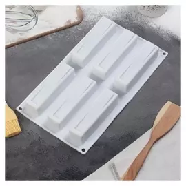 Форма для муссовых десертов и выпечки «Качели», 30×17,5 см, 6 ячеек, цвет белый