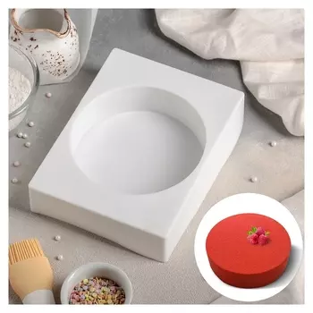 Форма для муссовых десертов и выпечки «Круг», 19×14,5 см, цвет белый