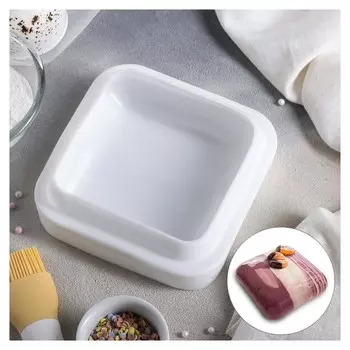 Форма для муссовых десертов и выпечки «Квадро», 16,5×5,5 см, цвет белый