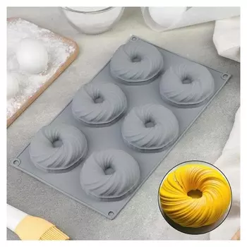 Форма для муссовых десертов и выпечки «Вихрь», 29,8×17,5 см, 6 ячеек