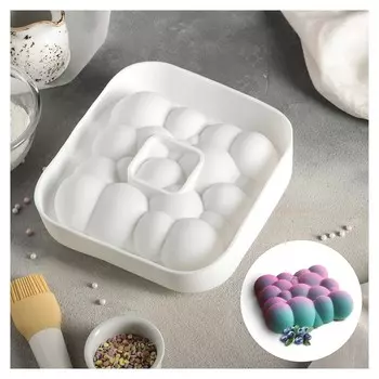 Форма для муссовых десертов и выпечки «Воздушные пузыри», 19×19×5,5 см, цвет белый