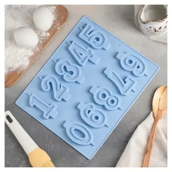 Форма для выпечки «Цифры», 26×21 см, 10 ячеек