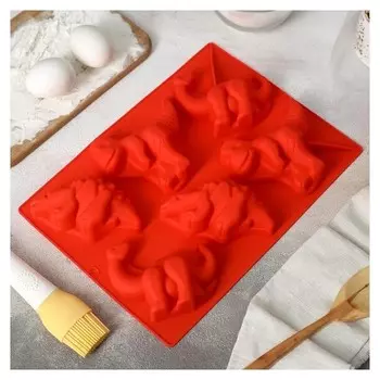 Форма для выпечки «динозавр», 29×21 см, 6 ячеек (10,4×7,2 см)