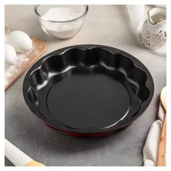 Форма для выпечки доляна «Ренард. волнистый круг», 25×4 см, антипригарное покрытие