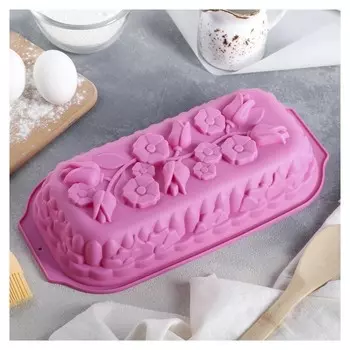 Форма для выпечки «Хлеб. цветы», 17×32×7 см