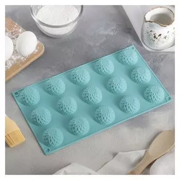 Форма для выпечки «Хризантема», 15 ячеек, 30×18 см