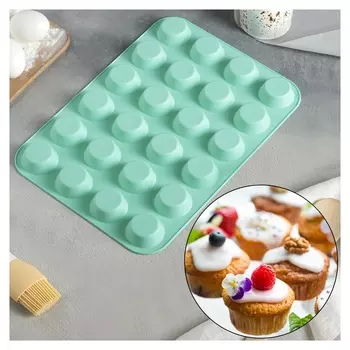 Форма для выпечки «Круг», 33×24,5 см, 24 ячейки (D=4,5 см)