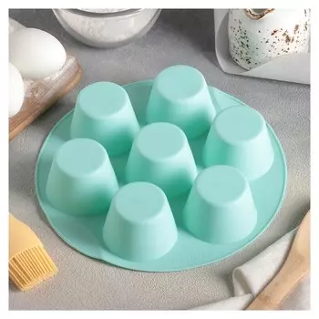 Форма для выпечки «Круг», D=25,5 см, 7 ячеек (6×6×4 см)