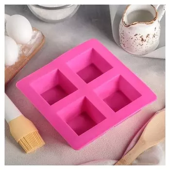 Форма для выпечки «Квадрат», 17,5×17,5 см, 4 ячейки (5,7×5,7 см)