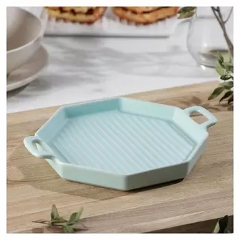 Форма для выпечки «Мадера», 21,8×17,8×2,8 см, цвет мятный