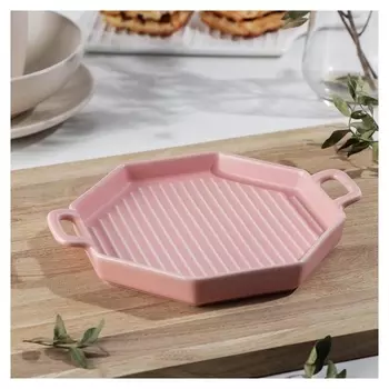 Форма для выпечки «Мадера», 21,8×17,8×2,8 см, цвет розовый