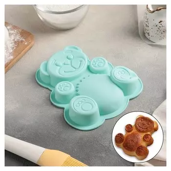 Форма для выпечки «Мишка», 18×14,5×4 см