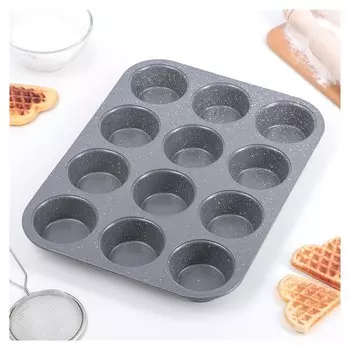 Форма для выпечки «Мрамор», 35×27 см, 12 ячеек, антипригарное покрытие